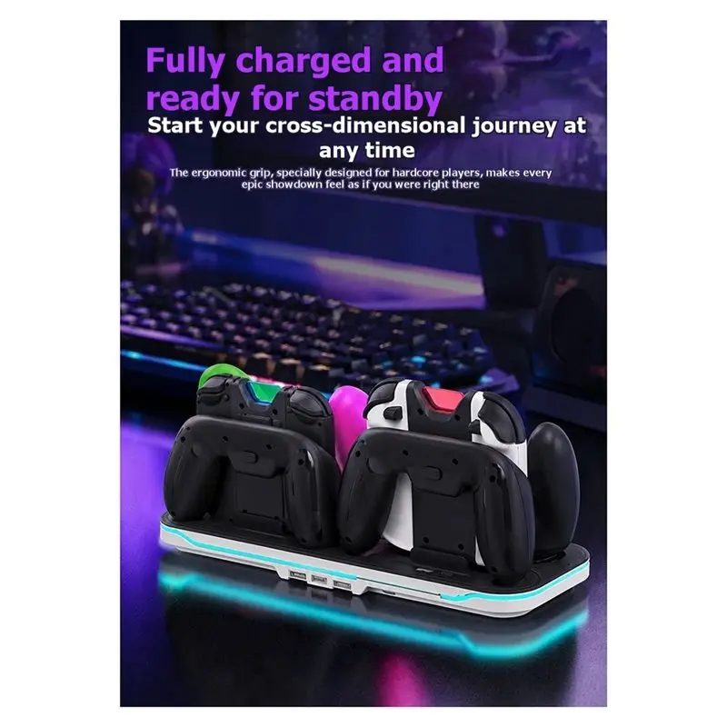 RGB Lighting Storage Dock Stand For Switch 2 Multi-Function Accessories User-Friendly