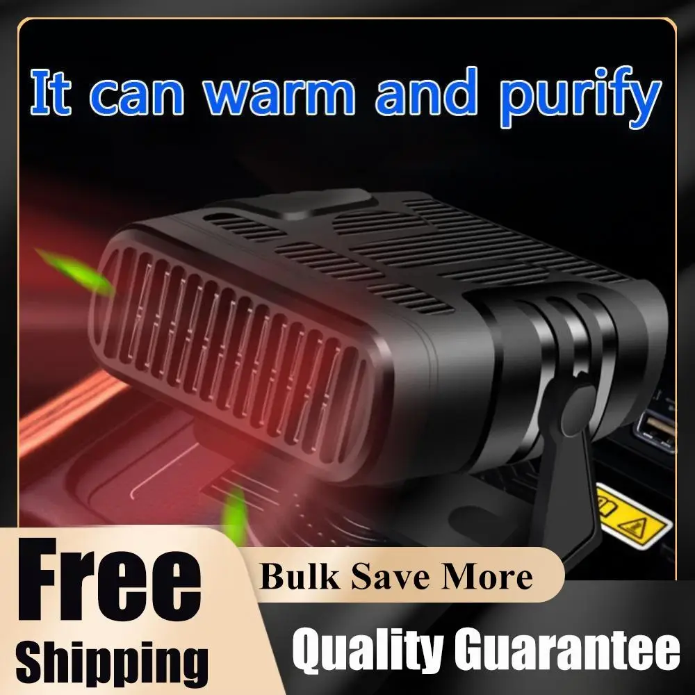 12V/24V Portable Car Heater Heating Cooling Fan Electric Heater Fan 2 in 1 Defogging Defrosting Heating Fan 360 Degree Rotating