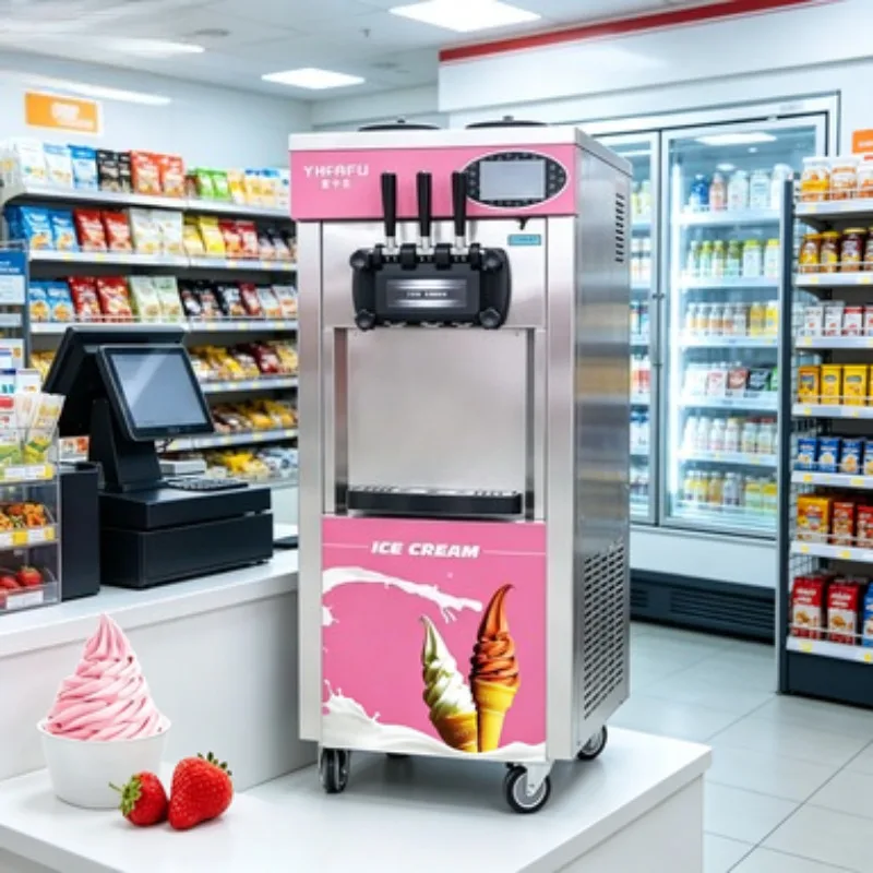 High Capacity Frozen Yogurt Machine Commercial Soft Serve Maker Ice Cream Equipment 28L/h for Ice Cream Parlor