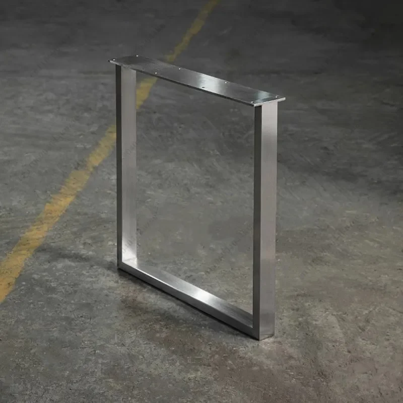 Brushed 201 Stainless Steel Table Legs, Bauhaus Style for Dining, Office & Large Panel Tables
