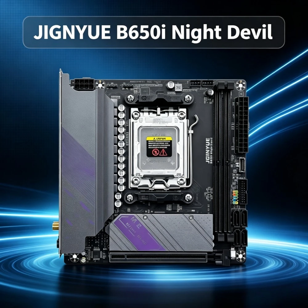 JGINYUE B650i Night Devil AMD AM5 Mainboard ITX Mini DDR5 Computer AM5 Support 7000 Series CPU