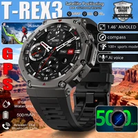 Reloj inteligente GPS AMOLED 5ATM resistente al agua incorporado de doble banda GNSS brújula militar deportes Smartwatch hombres 2025 nuevo Pk t-rex 3 Dm58