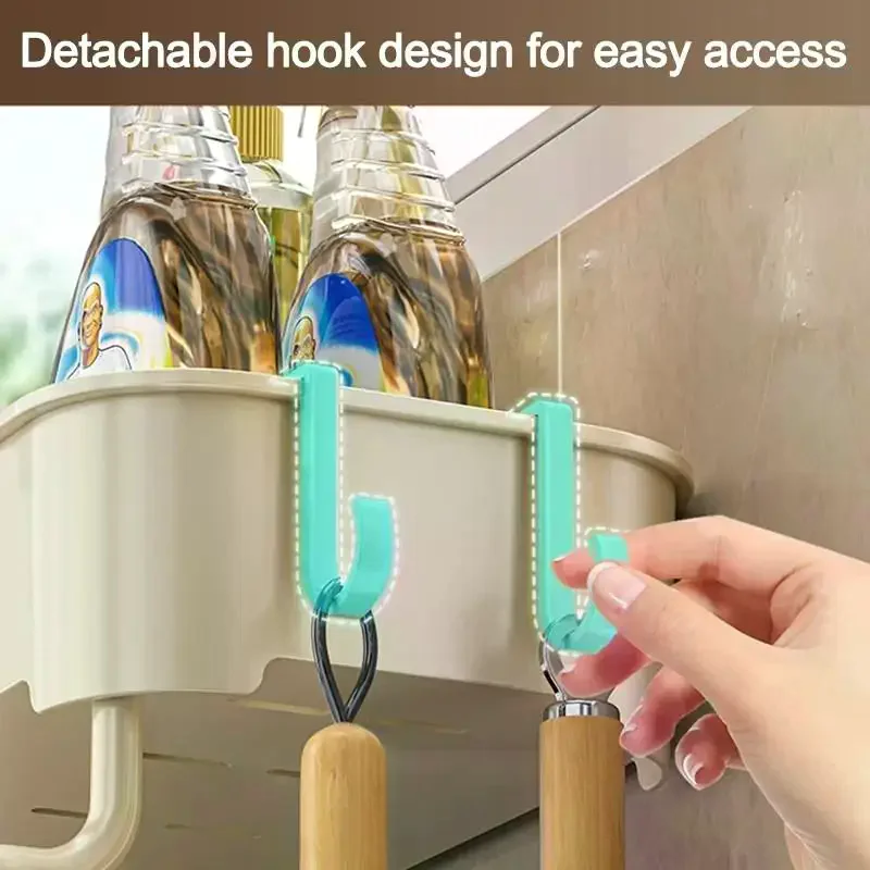 Wall Mounted Drain Rack Sponge Holder Cleaning Tools Storage Rack Kitchen Sink Organizer Rack Shelf Storage Rack