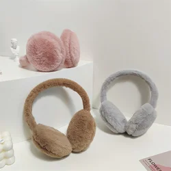 Winter new ear muffs simple versatile plush solid color ear warmer anti-cold warm ear protection men and women