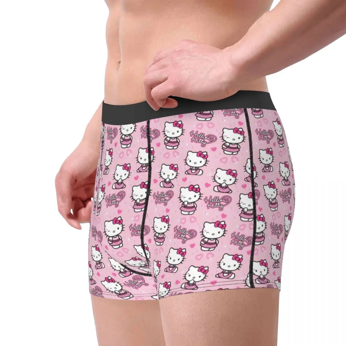 Personalizzato Cool Hello Kitty Boxer Pantaloncini Mutandine Mutande maschili Confortevole stampa classica Simpatico slip KT Cat Intimo