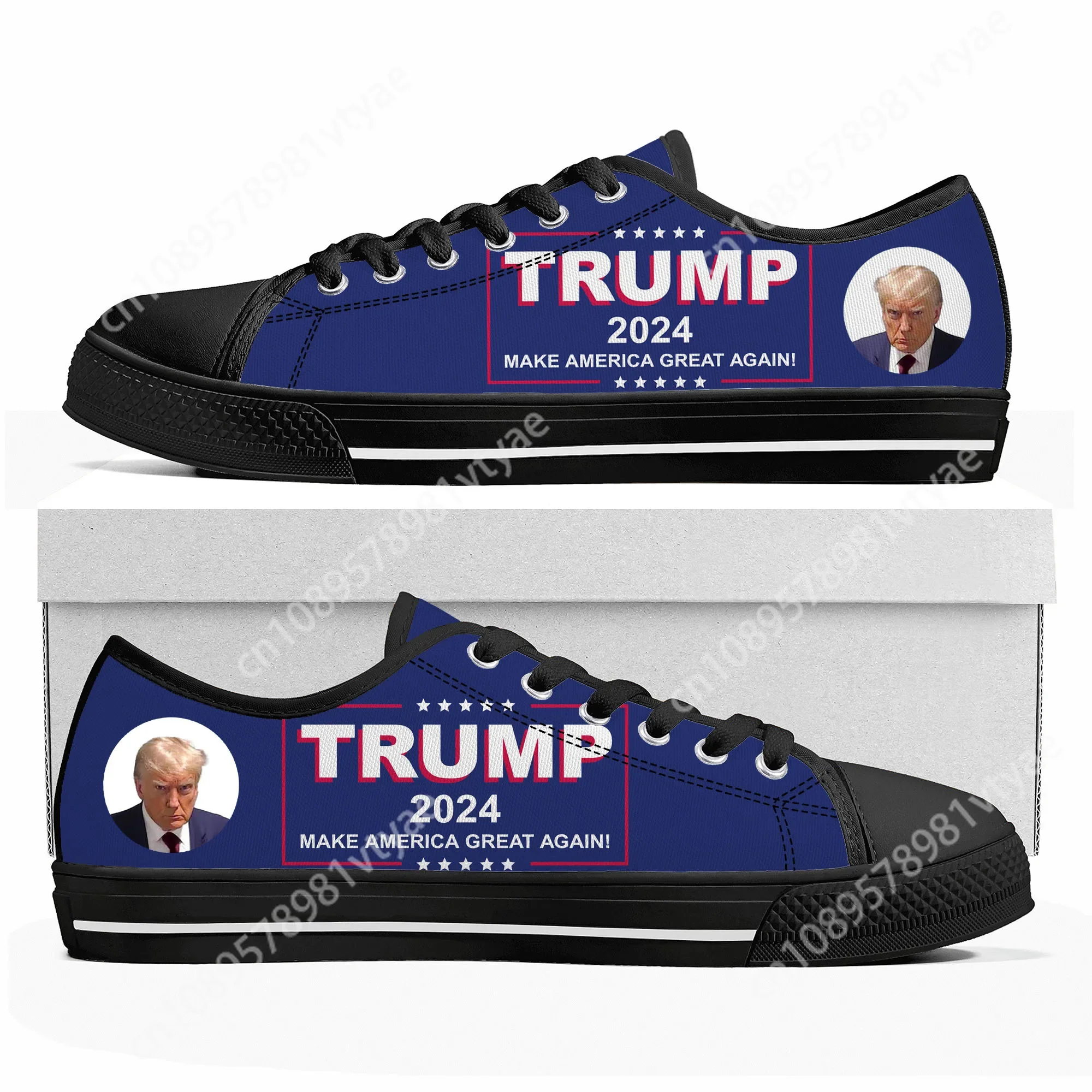 Trump 2024 Low Top Sneakers Never Surrender Mens Womens Teenager Canvas Sneaker Casual Couple Shoes Custom Shoe