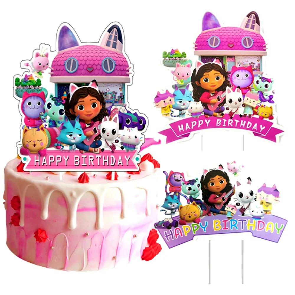 Disney Gabby House tema torta decorazione Cake Card Topper bambini ragazze festa di compleanno forniture Baby Shower Cupcake Picks