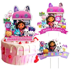 Disney Gabby House Theme Cake Decoration Cake Card Topper Kids Girls Birthday Party Supplies Baby Shower Cupcake Picks