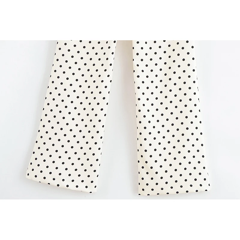 YENKYE femmes à pois Flare pantalon Vintage taille haute automne pantalon décontracté vacances fête plage loisirs pantalons de mujer