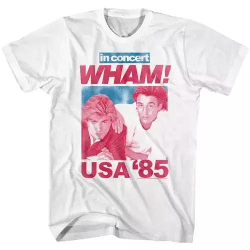 

Vtg Wham George Michael USA Tour 1985 Cotton Full Size Unisex White Shirt MM088