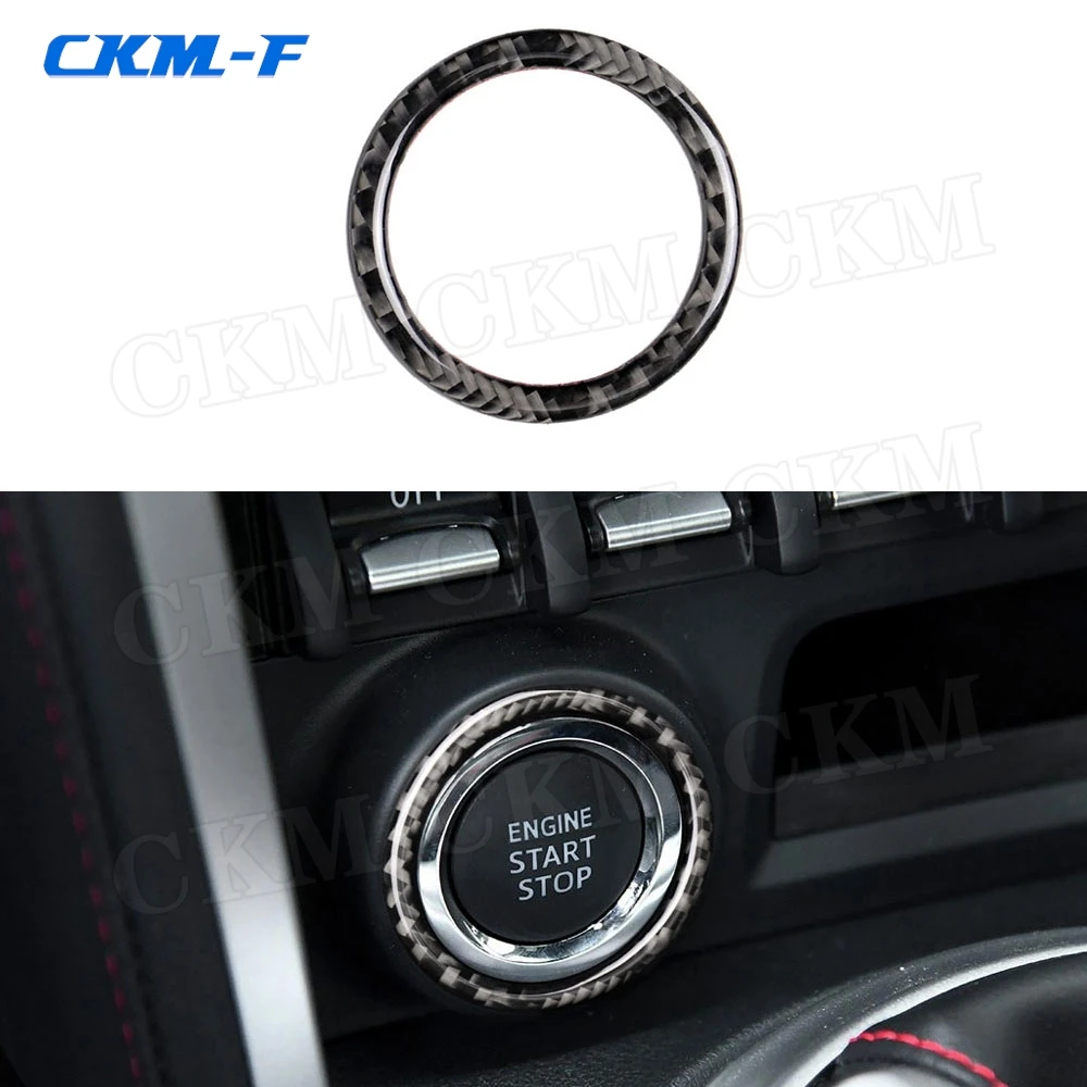 

Carbon Fiber Car Engine Start Stop Button Trim Ring Sticker Cover For Toyota GT86 FT86 ZN6 Subaru BRZ 2013-2017