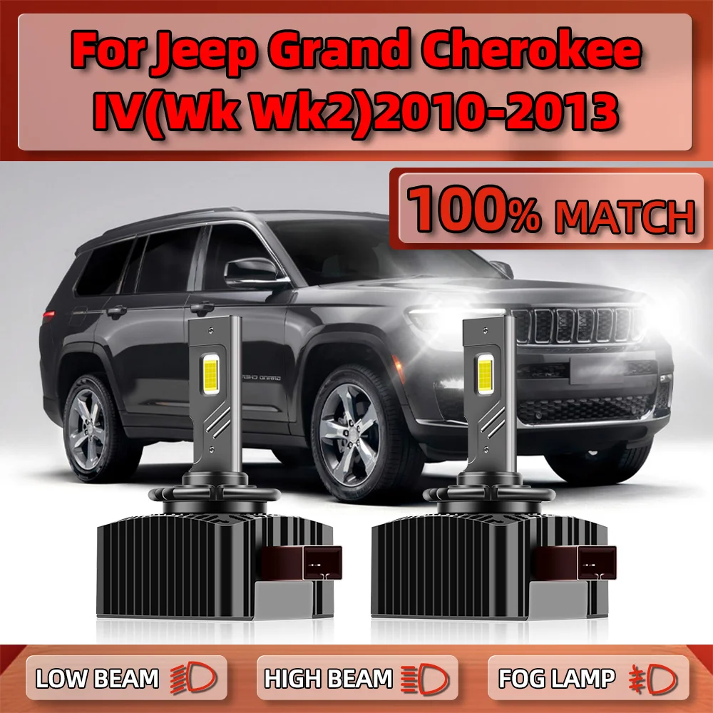 

D1S 1:1 LED Headlights Bulbs 25000LM HID Xenon Headlamps 12V 6000K For Jeep GRAND CHEROKEE IV (WK WK2) 2010 2011 2012 2013