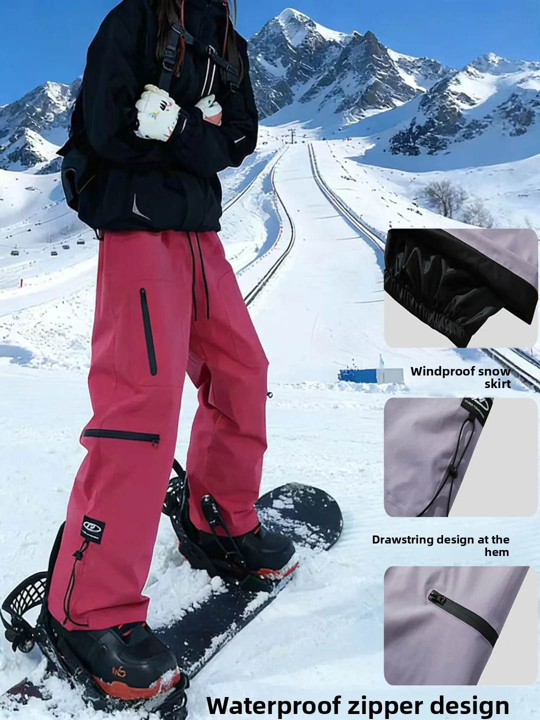 

Men's Outdoor Winter Skiing Pants Thermal Fce Waterproof Windproof Snowproof High Waist Straight Leg Zipper Closure Casual...