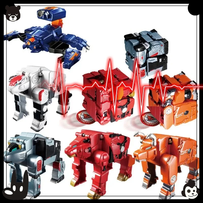 METALIONS Transforming Animal to Robot Toys Korean TV Animation Deformation Lion Sheep Bear Scorpion Action Figure Gift for Kids
