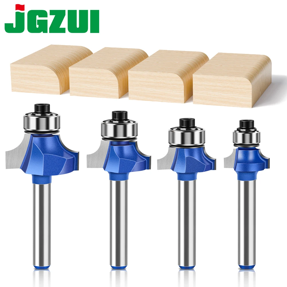 1/4 Inch Shank 6mm Shank Blue Roundover Router Bit Set Carbide Wood Router Bits for Woodworking