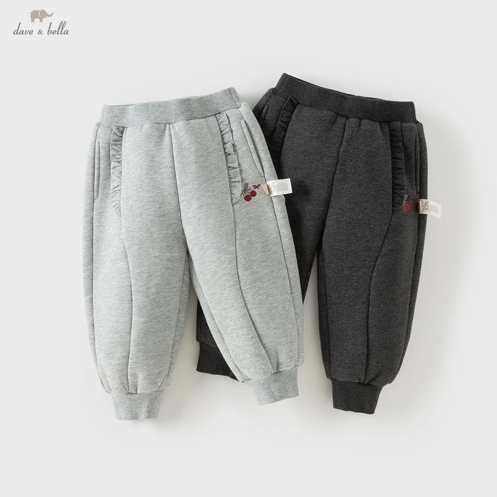 

Dave Bella Girls' Velvet Pants Autumn Winter Baby Sports Trousers Children's Warm Thick Pants Kids Clothes DB4254783