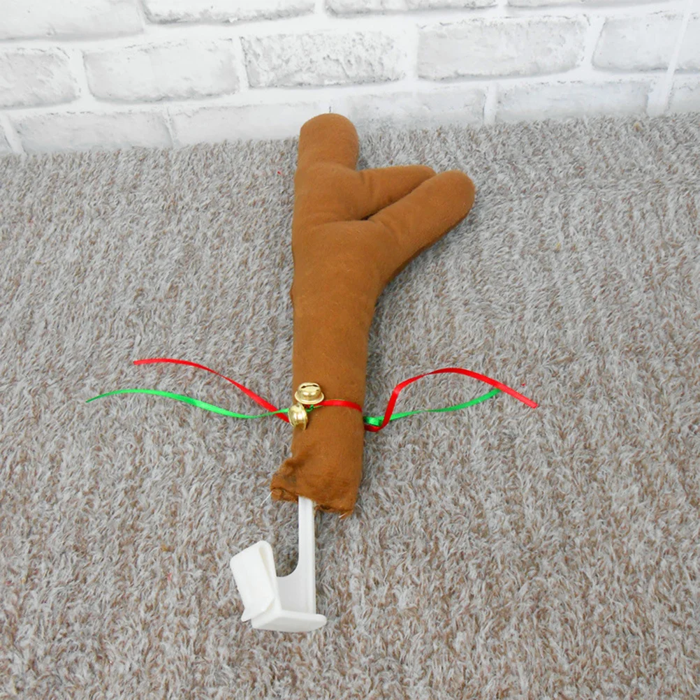 

4 шт., декор для автомобиля с оленями, рождественские рога оленя, носовой хвост, простая установка, рождественские авто украшения, автомобильные украшения с оленями