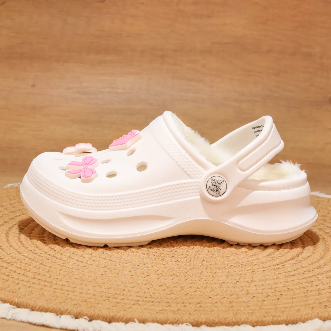 Kinder-Clogs und -Mules mit Fellfutter, leichte Garten-Schuhe mit Baumwollfutter, warme Hausschuhe für Jungen, Mädchen und Kleinkinder, 168. – Detail 3