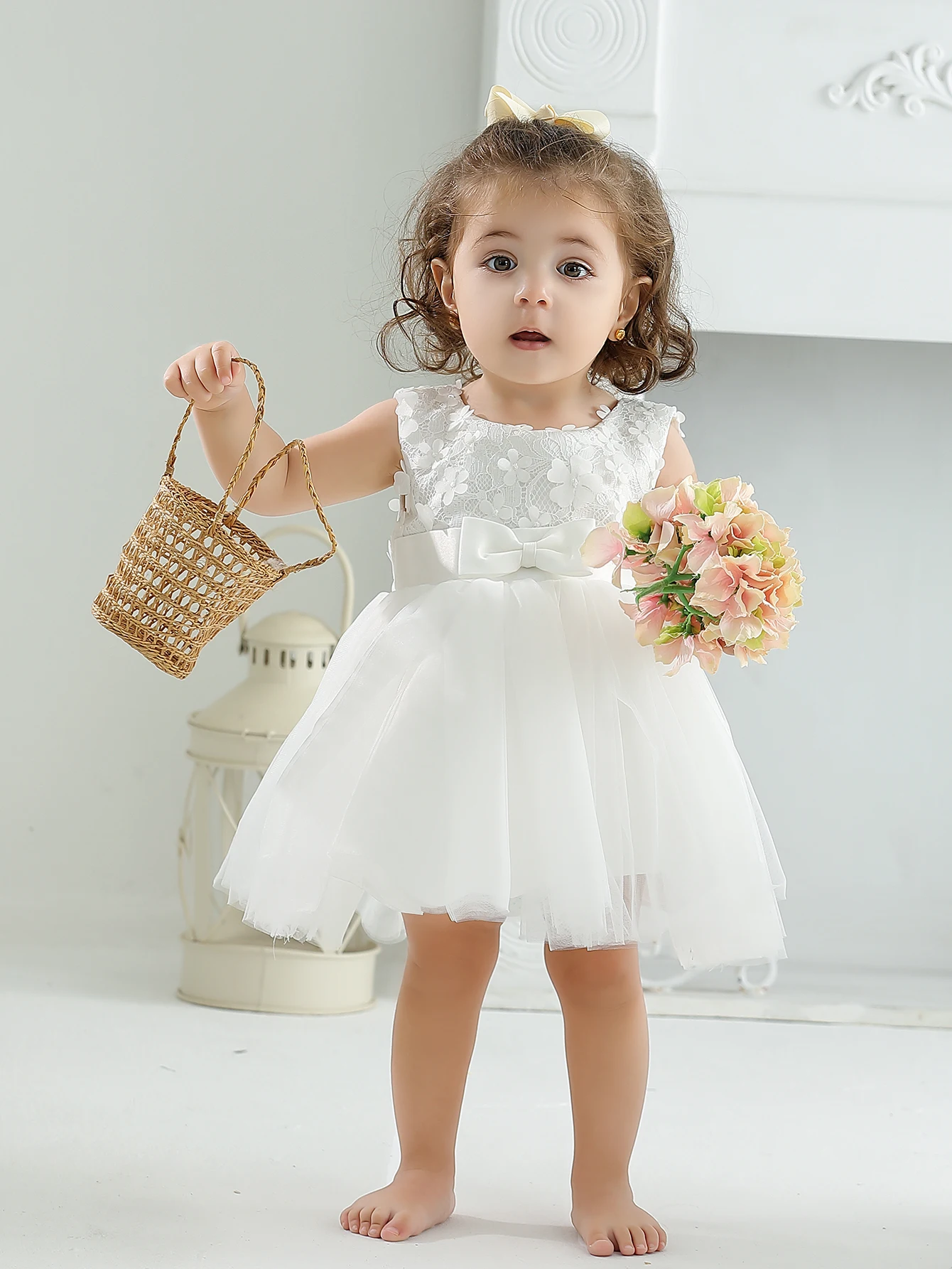 White Christening Dress for Baby Girl Baptism Dress Birthday Princess Clothes Christening Gowns Baby Dress 12 to 18 Months