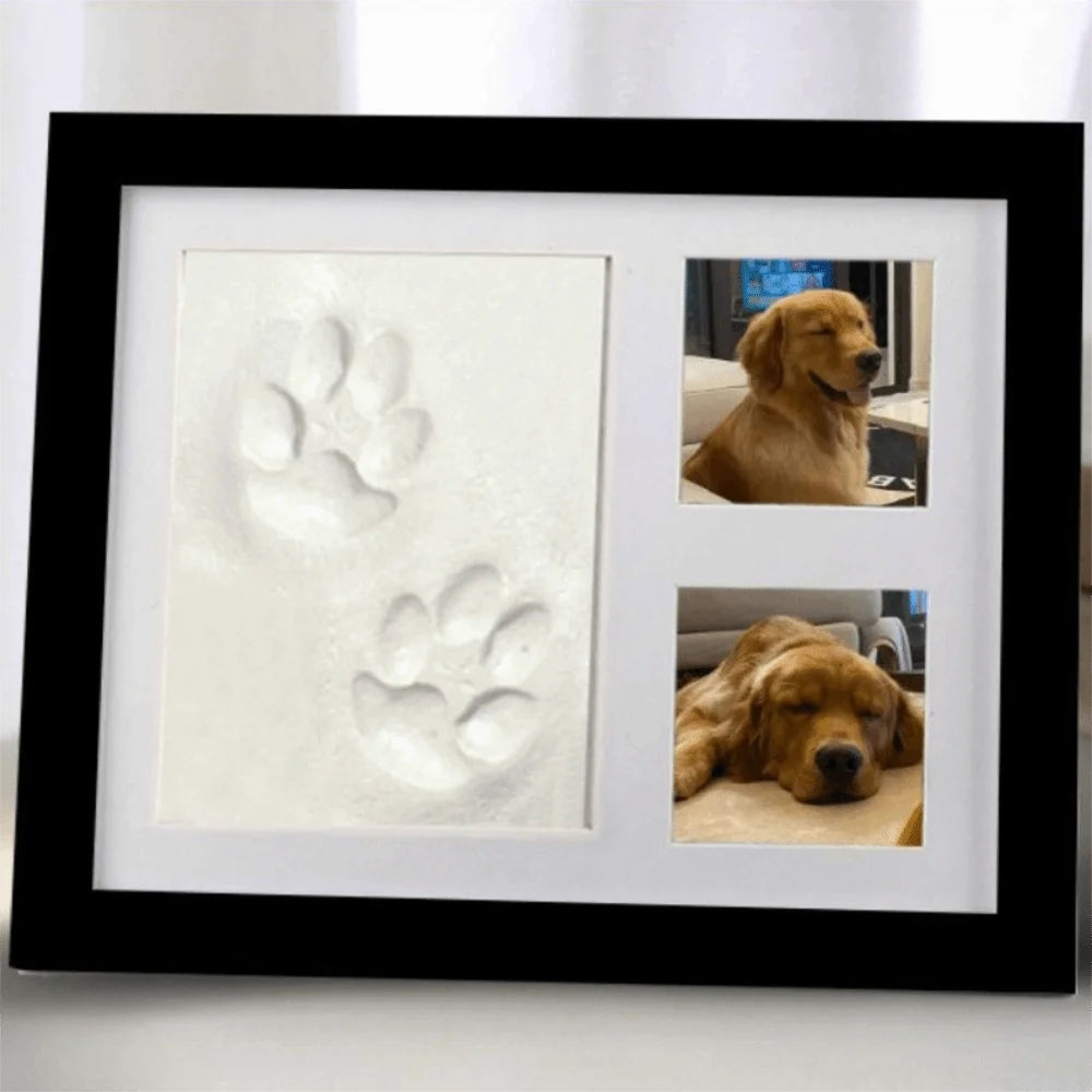 Imprint Clay Baby Hand and Footprints Kit DIY Keepsake Wooden Frame Photo Frame Non-Toxic Paint Horizontal Frame