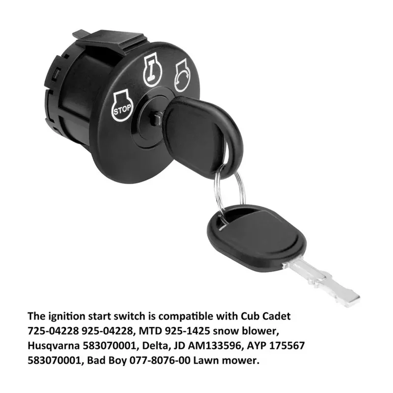 

A52I-Lawn Mower Tractor Ignition With Key Mower Button Plug-&-Play Lawn Mower Button Easy To Install For Most Lawn Mower