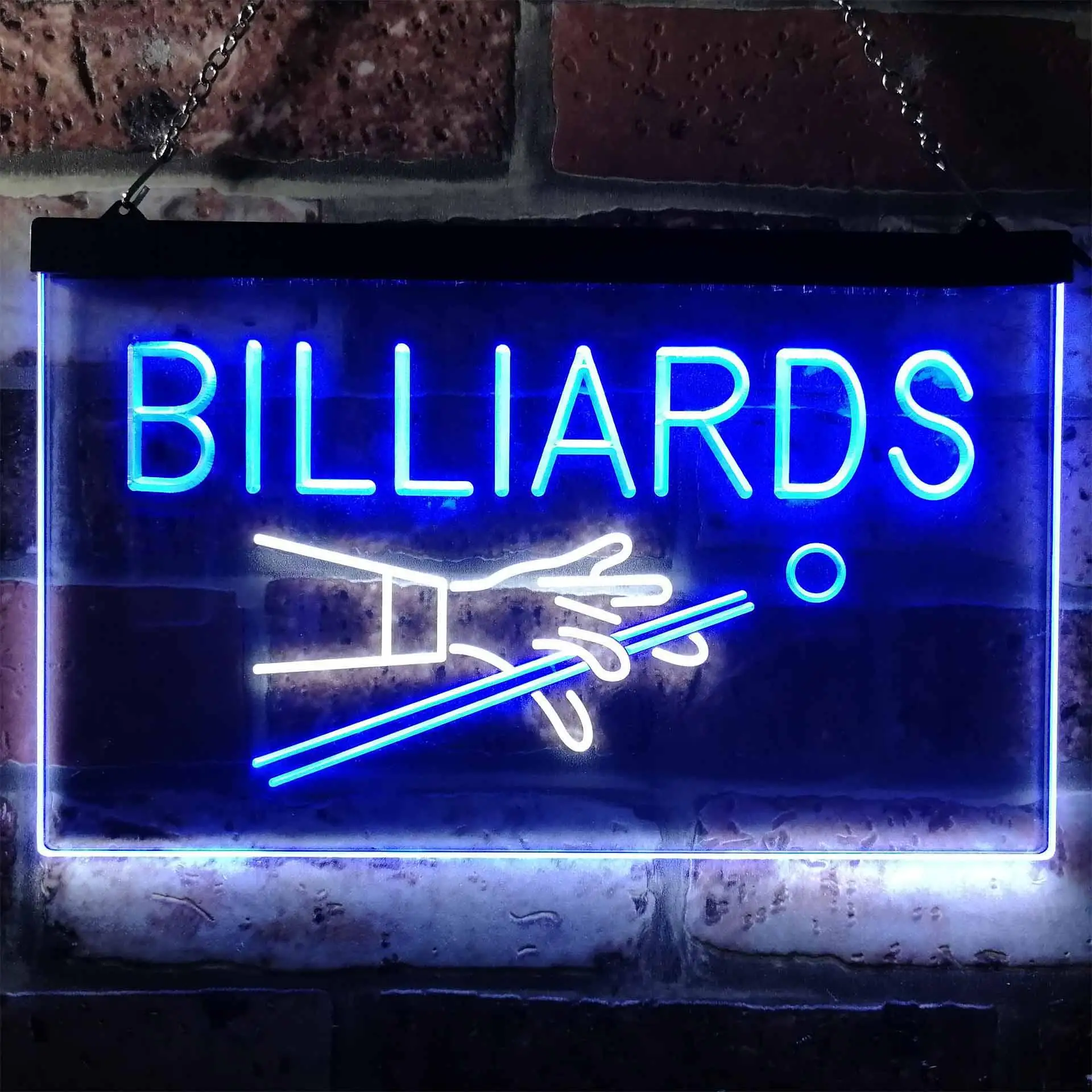 Billiards Pool Room Snooker Plaque Dual-color LED Neon Sign st6-i0309