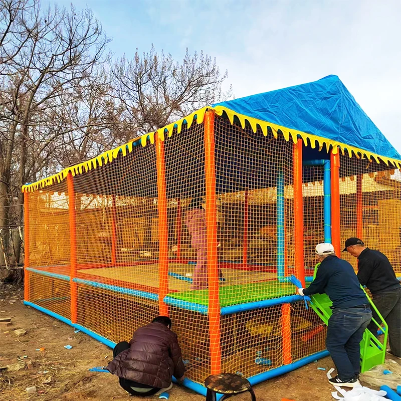 سرير قفز ترامبولين مستطيل ساخن مع غطاء ملون للأطفال والكبار حديقة ترامبولين داخلية/خارجية لرياض الأطفال #6