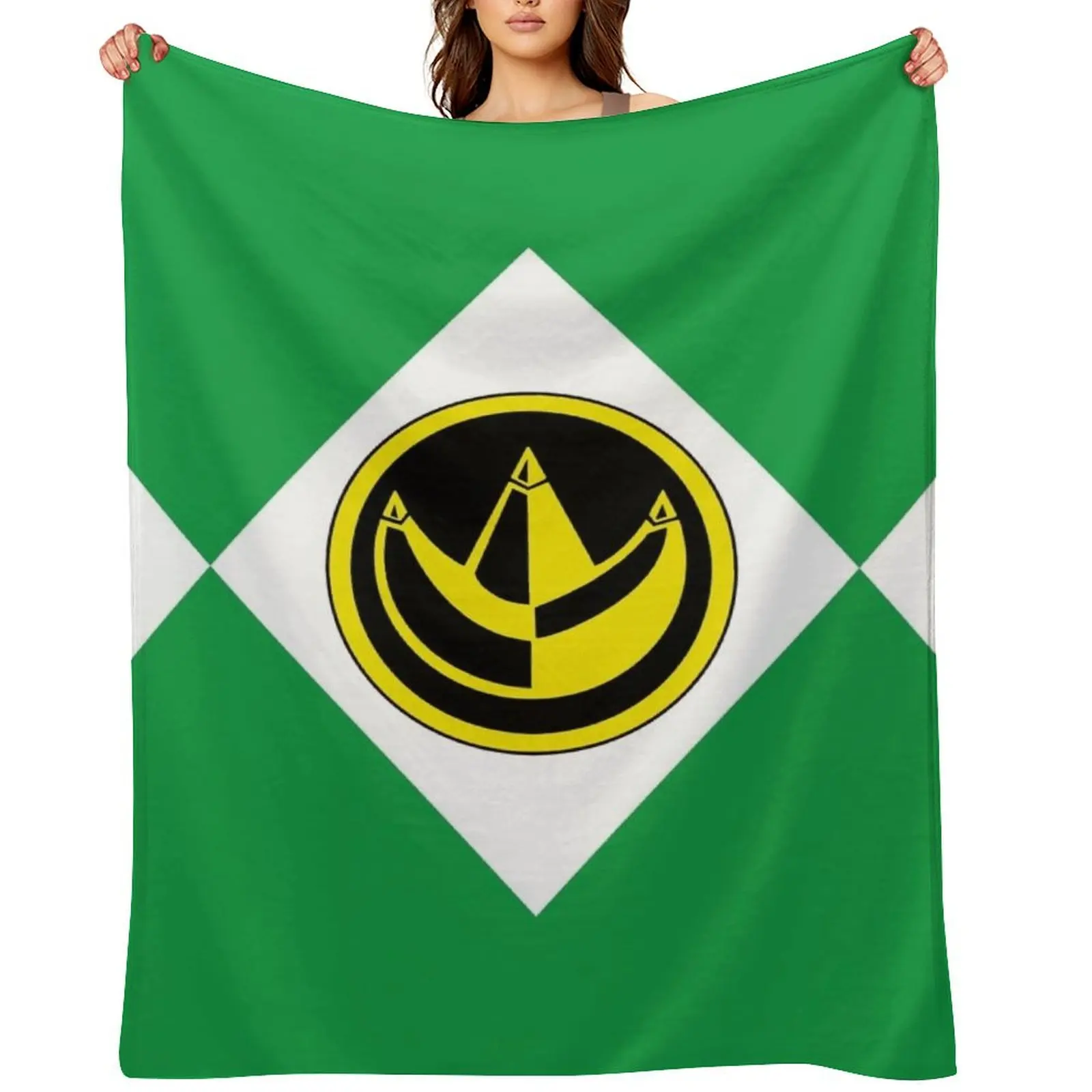 

MMPR Green Ranger With Coin Throw Blanket Plush Plaid on the sofa Warm Soft Beds Blankets
