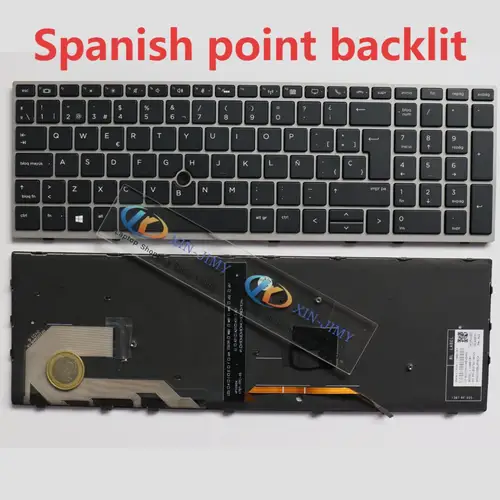 Teclado retroiluminado 850 G5 español/estadounidense para HP ZBook 15u G5 G6 Elitebook 750 G5 755 G5 850 G5 855 G5 V162826FK1 L14366-001