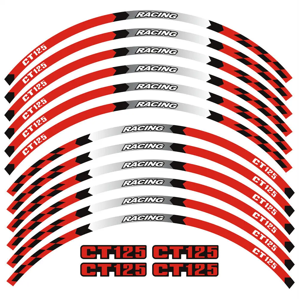 17`` Wheel Rim Sticker Decals Emblems Reflective sticker for motorcycle For HONDA CT125 Trail 125 Hunter Cub