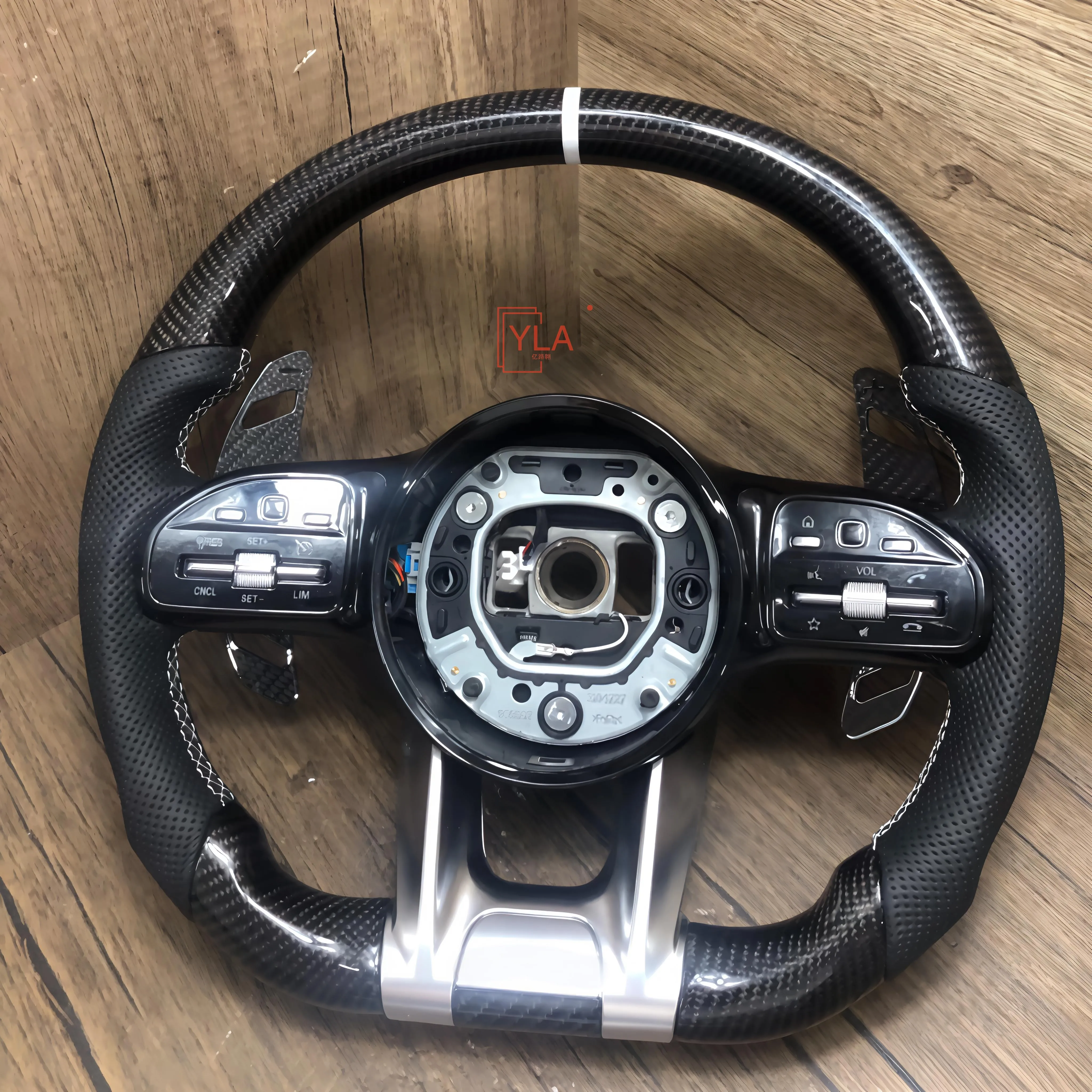 Custom Red Leather Car Steering Wheel for Mercedes Benz Amg C E S G-Class W204 W205 W222 G500 G55 G63 S500 S320