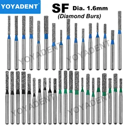 SF Type Dental Diamond Burs Dentistry Drills Dental Bur for High Speed Turbines Dentist Tools Dia.1.6mm 10pcs/Pack Dentist Tools