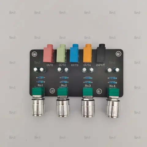 오디오 신호 분배기 1 버튼 볼륨 출력은 다양한 신호를 부드럽게 제어합니다 (3.5mm 헤드폰 인터페이스)