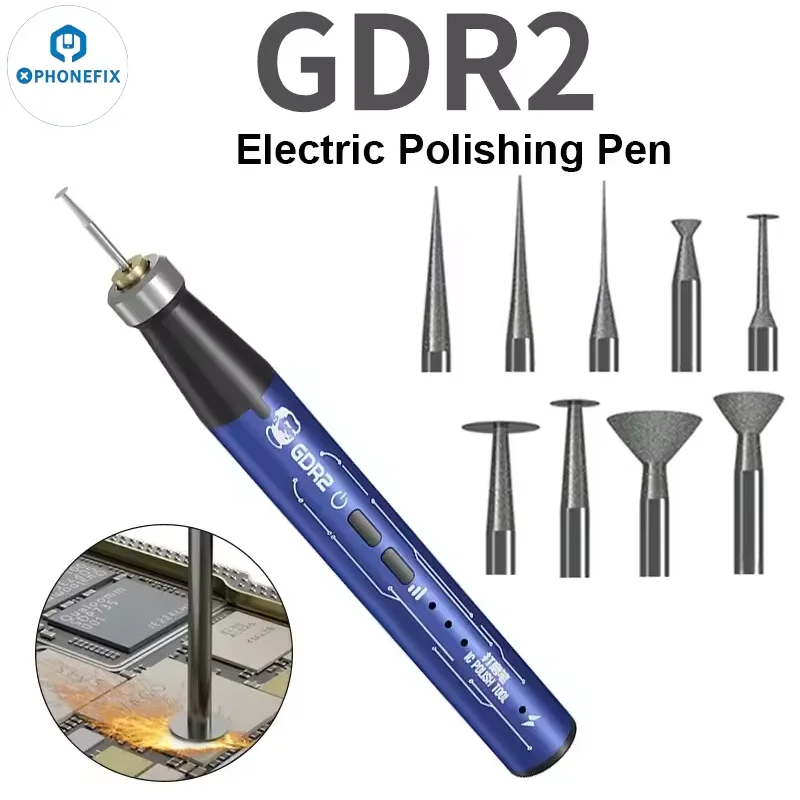 MECHANIC GDR2 Electric Polishing Pen Diamond Grinding Head IC Polish Tools For Cutting Motherboard Bracket Remove Screws