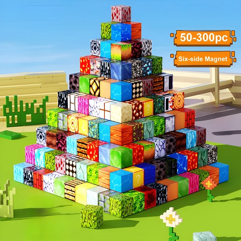 50-300 pezzi blocchi magnetici impilabili magnete cubo costruire mio magnete mondo STEM giocattoli sensoriali per ragazzo ragazza bambini età 3+