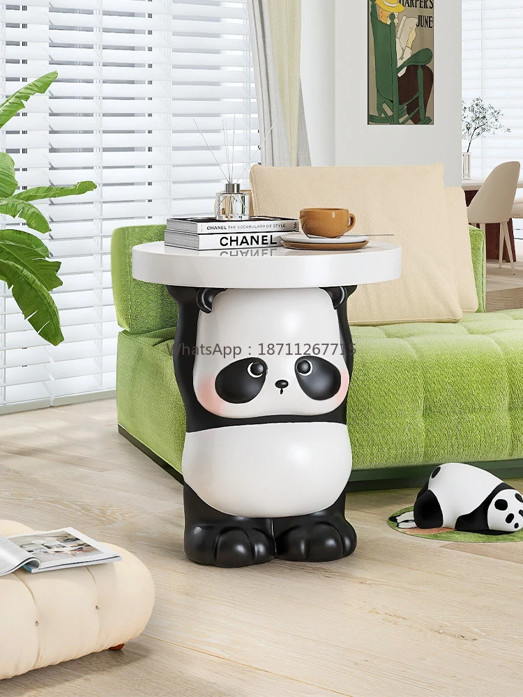 Panda sofa side few living room household small coffee table cartoon bedroom bedside shelf side cabinet ornament