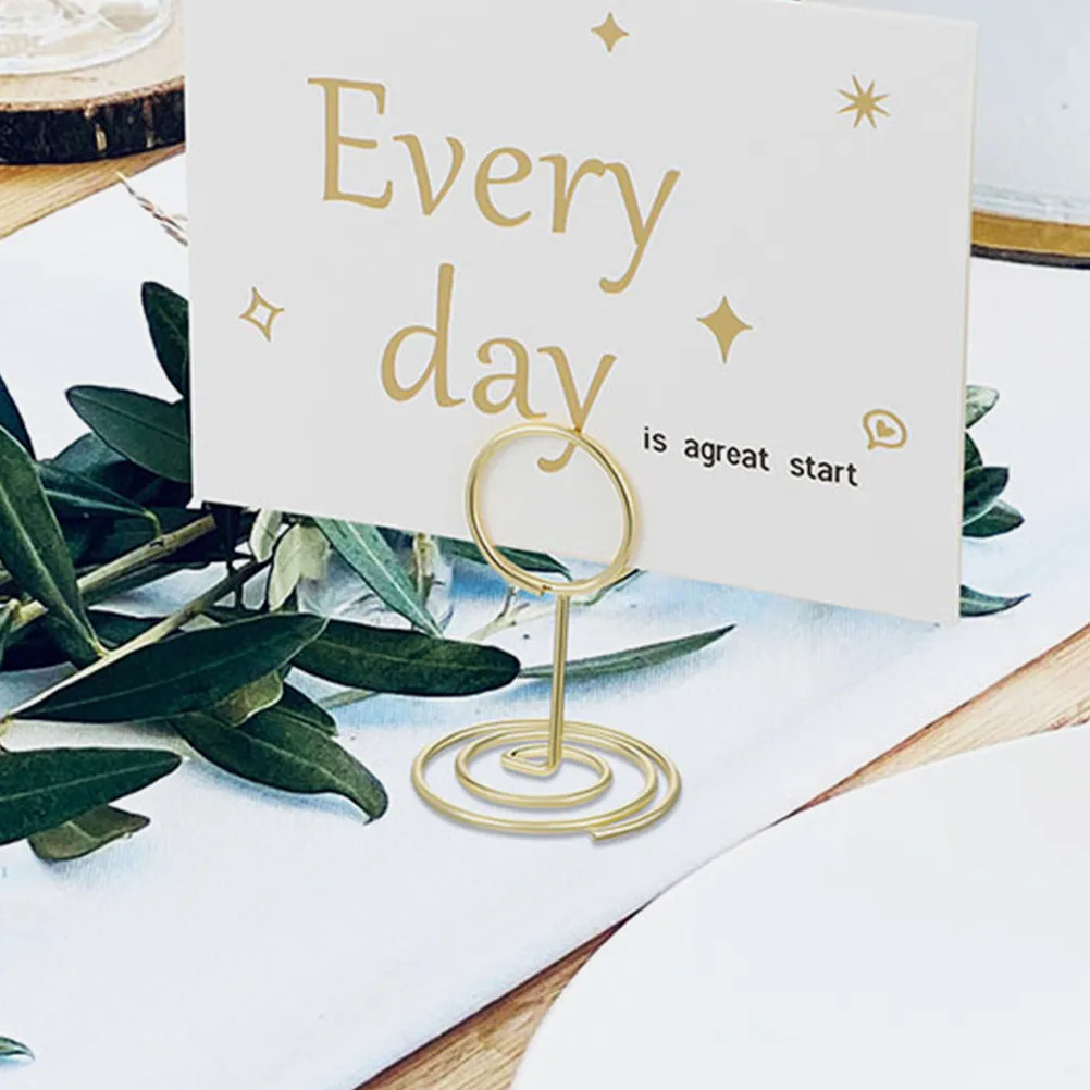 10Pcs Peacock Round Memo Clips Carbon Steel Wire Metal Photo Holder Stands for Table Number Place Cards Table Number Holders