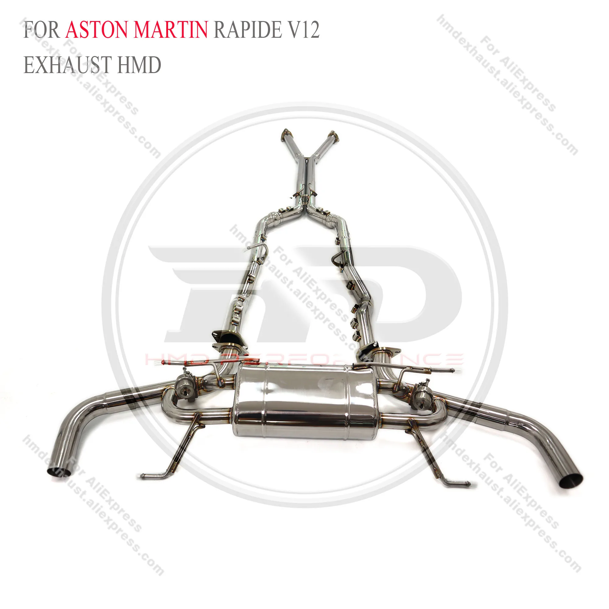 HMD Stainless Steel  Exhaust Catback for Aston Martin  Rapide V12 Exhaust-pipe with Valve Muffler