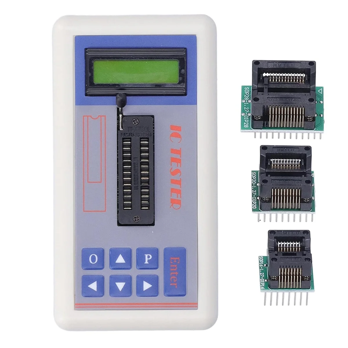 Probador de circuito integrado, probador de condensadores de transistores IC, detector de comprobador de diodos, con modo automático de 5 V 3,3 V, A