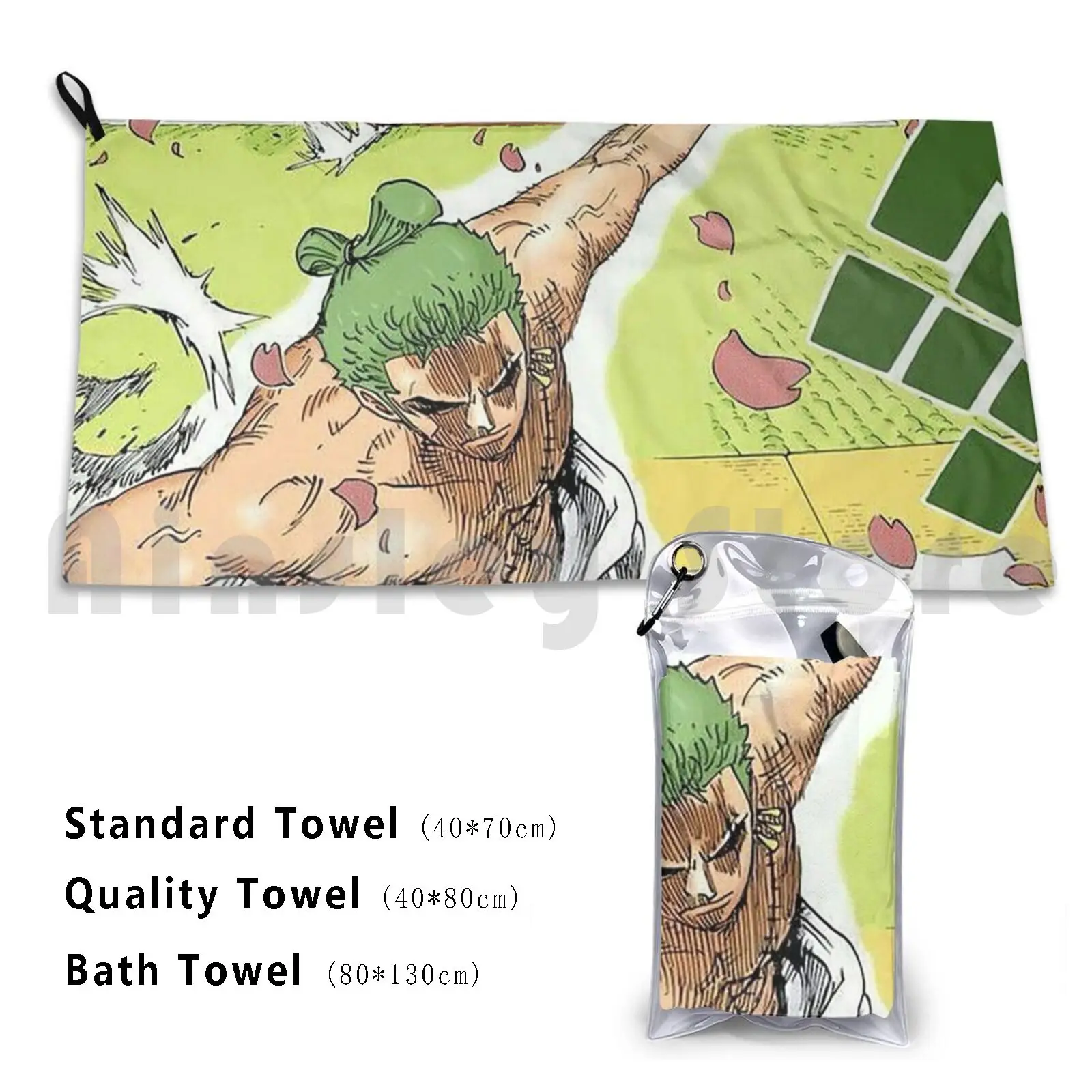 Zoro Wano Kuni Bath Towel Beach Cushion Zoro Wano Sword Katana Roronoa Manga Anime Kuni Luffy