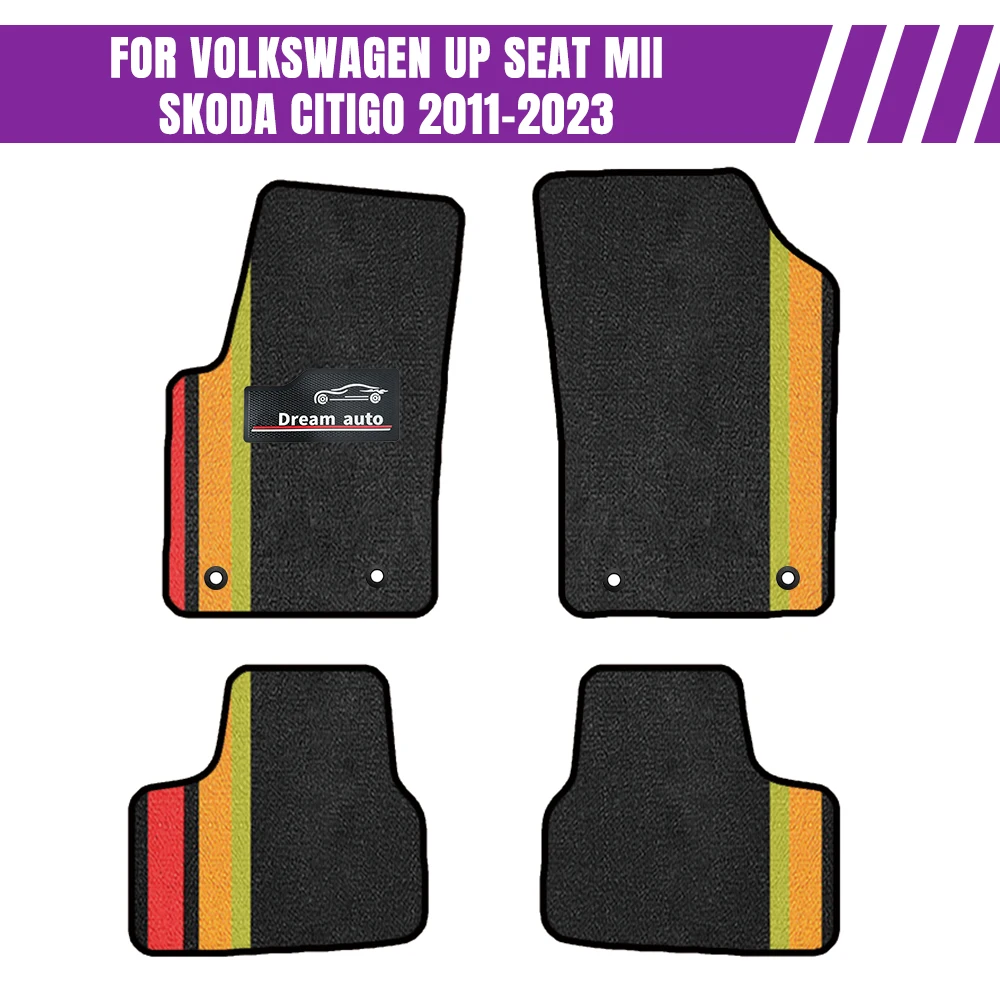 

Custom Car Floor Mats For Volkswagen UP SEAT Mii Škoda Citigo 2011-2023 Waterproof Auto Carpets Foot Coche Accessorie