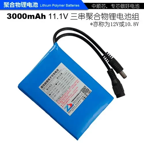 CIS 코어 폴리머 리튬 배터리, 3000 Ma 11.1V, 3AH 알람 스퀘어 댄스 사운드 배터리, 12V