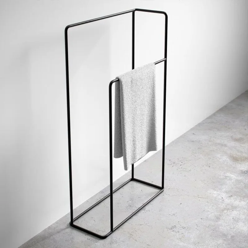 Nordic non-punching floor-to-ceiling bathroom towel rack storage rack toilet towel rack rag hanger hanger