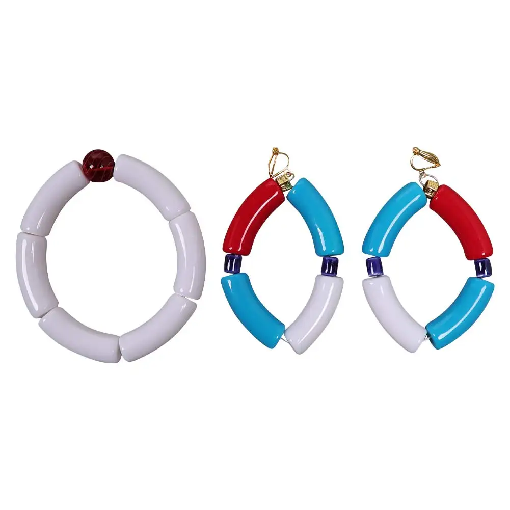 Elena Cosplay Ohrringe Armband Erwachsene Frauen Fantasy Game Fighter 6, Halloween Karneval Kostüm Geschenke Zubehör