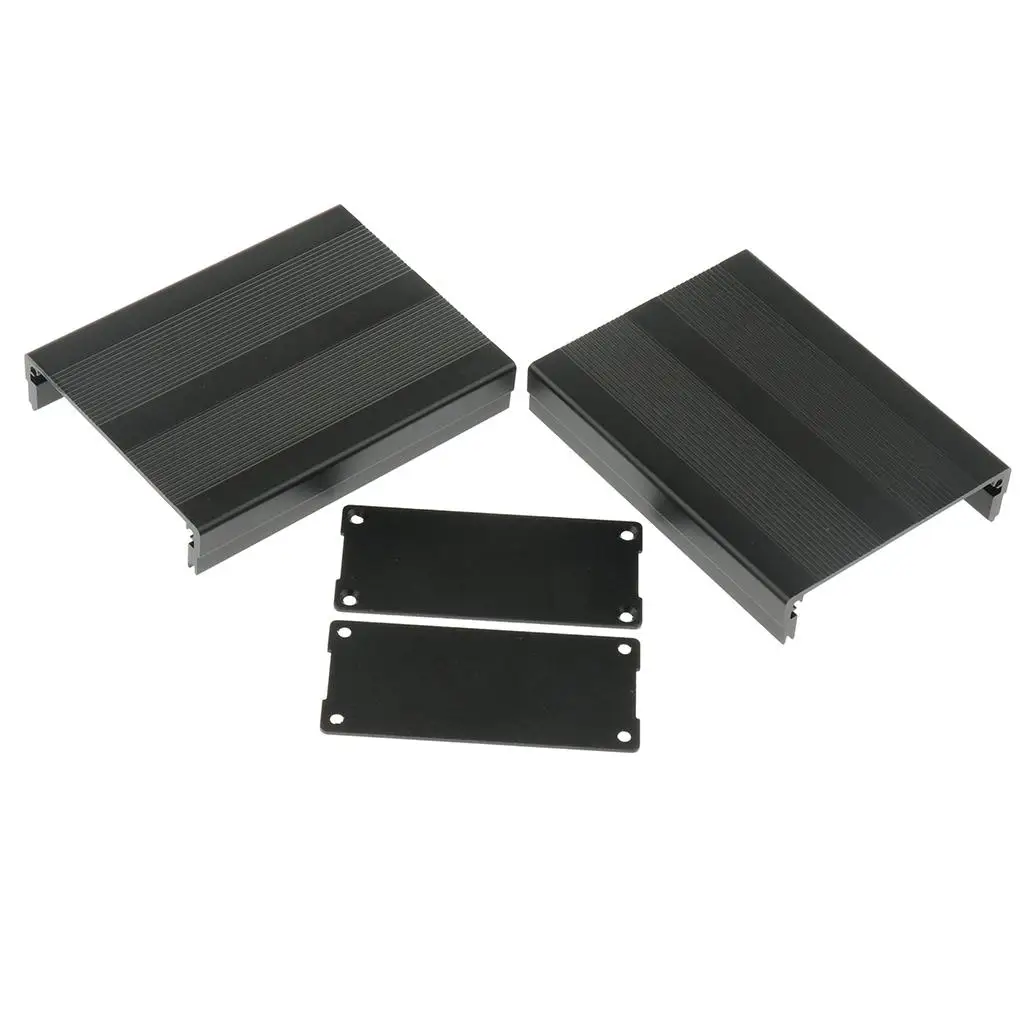 Aluminum Project Enclosure Black Metal Case Heat Dissipation External Enclosure DIY for Electronic Controller and Amp