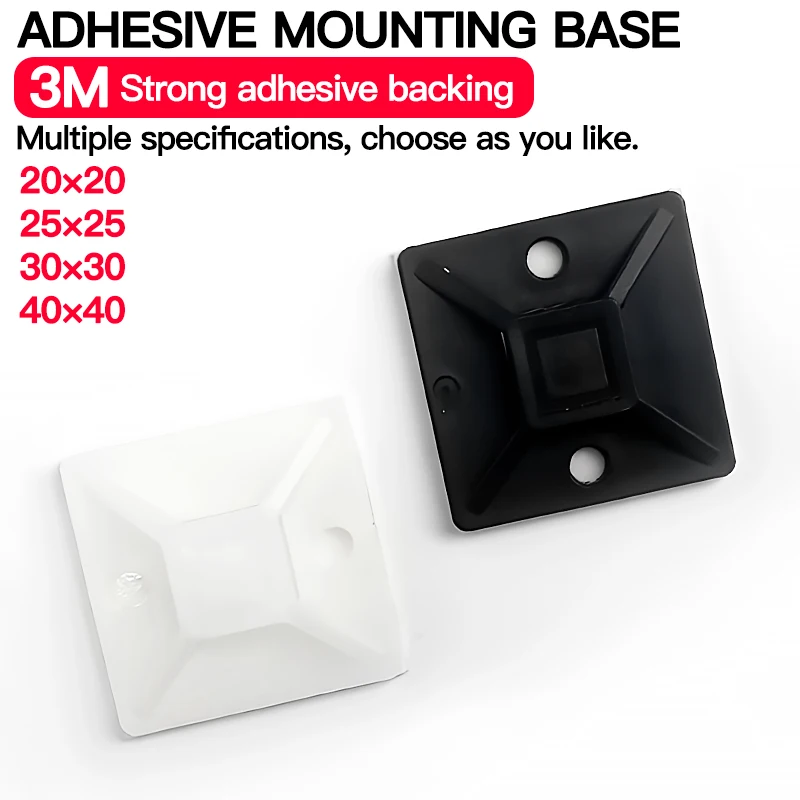 

Cable Tie Mount Clamp 250/500/1000PCS, Adhesive Backed Durable Base for Wall Cable Wire Tidying & Fixing