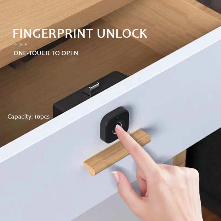 HF-M3 Tuya Smart Fingerprint Lock Drawer Lock Intelligent Electronic Furniture Locker Lock suitable for Thickness 14-21mm