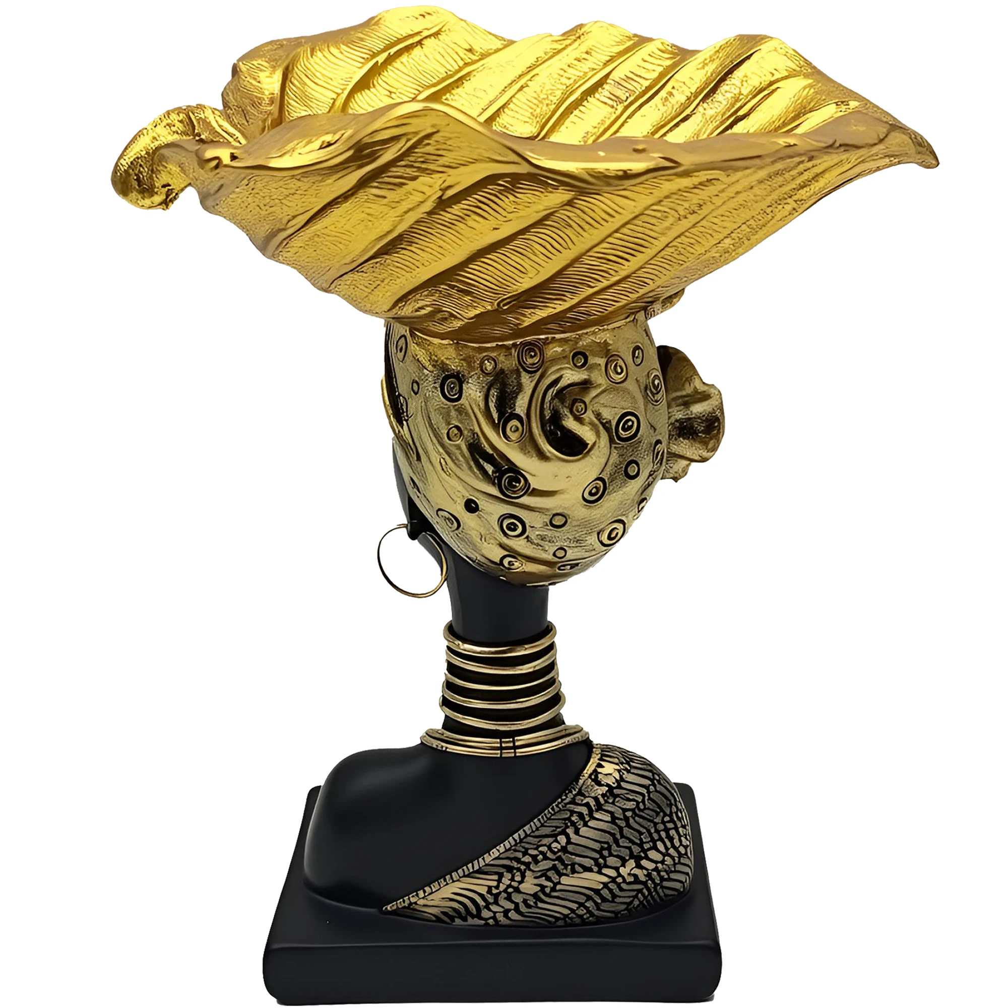 التماثيل الأفريقية تمثال المرأة القبلية ، 9.5 "الراتنج الشكل تمثال نصفي لديكور المنزل ، غرفة المعيشة/الطاولة/رف الكتب/طاولات القهوة