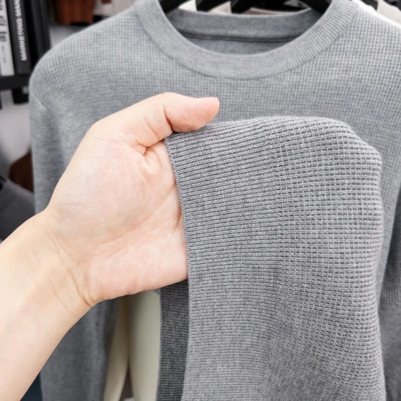 Men's Knit Sweater Long Sleeve O Neck Solid Color Soft Fabric Anti Pilling Warm Casual Classic Fashion Autumn Winter Men's Wear