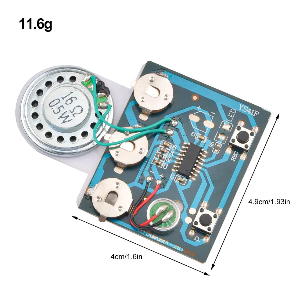 30s Audio registrazione vocale modulo di riproduzione pulsante/sensibile alla luce/modulo Audio Chip pulsante con cavo di prolunga per biglietto di